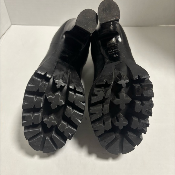 Versus Versace Black Peep-Toe Platform Booties with Side Elastic. Size 38. - Picture 4 of 5